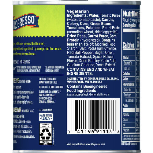 Progresso Soup, Vegetable