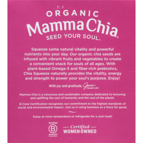 Mama Chia Vitality Snack, Organic, Strawberry Banana