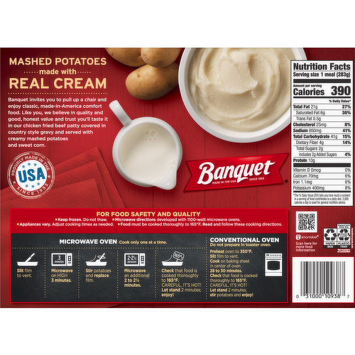 Banquet Chicken Fried Beef Steak Meal