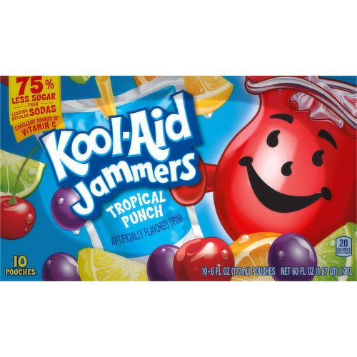 Kool-Aid Jammers, Tropical Punch/Grape/Cherry, 30 Pouch Variety Pack
