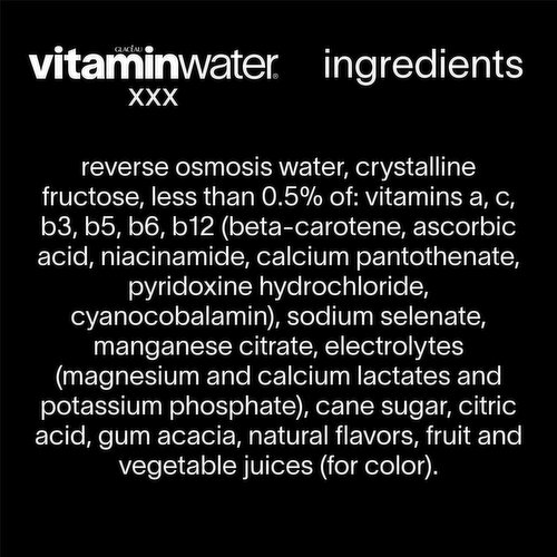 vitaminwater xxx Açai Blueberry Pomegranate Nutrient Enhanced Flavored Water Beverage