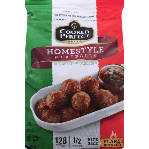 Cooked Perfect Meatballs, Homestyle, Bite Size