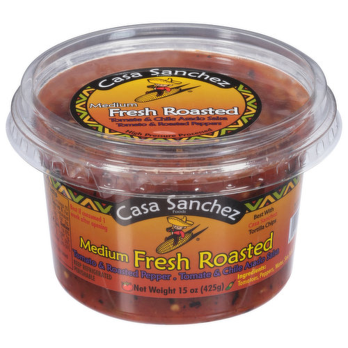 Casa Sanchez Salsa, Tomato & Roasted Pepper, Medium