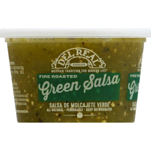 Del Real Salsa, Green, Fire Roasted