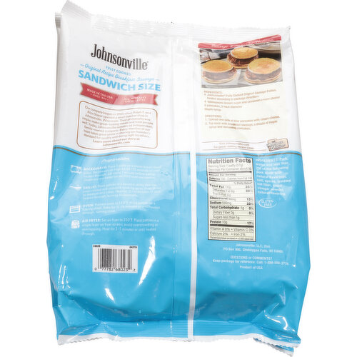 Johnsonville Breakfast Sausage, Original Recipe, Sandwich Size