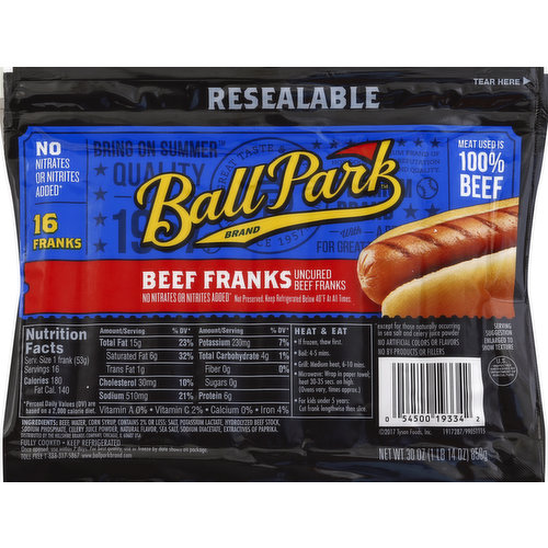 Ball Park Franks, Beef