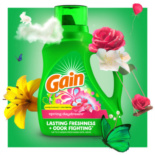 Gain Liquid Laundry Detergent, Spring Daydream Scent, 100 loads