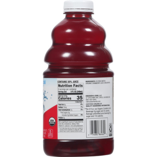 RW Knudsen Juice Beverage, Organic, Cranberry