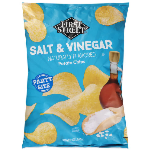 First Street Potato Chips, Salt & Vinegar, Party Size