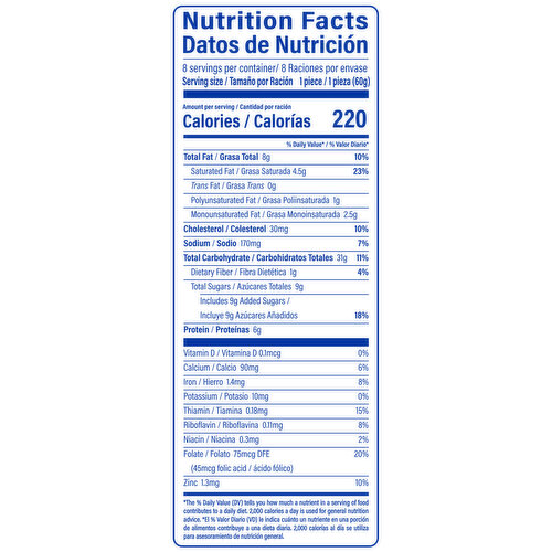 Bimbo Vanilla Pastry, 8 packs, 16.96 oz