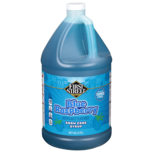 First Street Snow Cone Syrup, Blue Raspberry