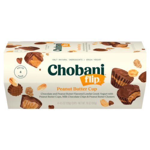 Chobani Yogurt, Greek, Peanut Butter Cups, Value Pack