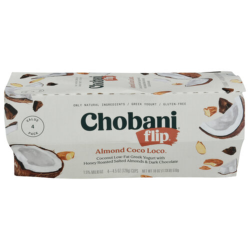 Chobani Yogurt, Greek, Almond Coco Loco, Value 4 Pack