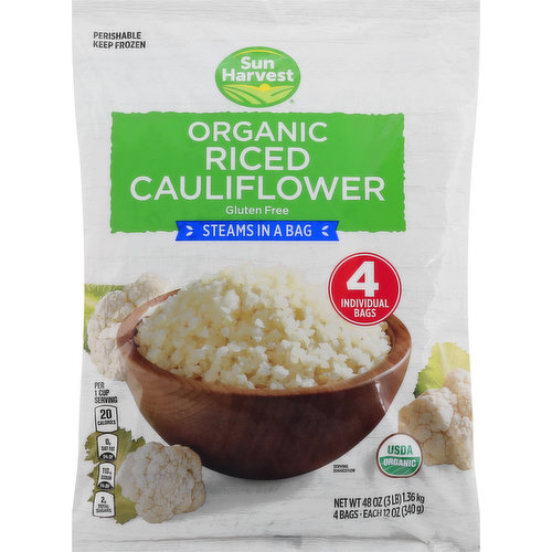 Sun Harvest Riced Cauliflower, Gluten Free, Organic