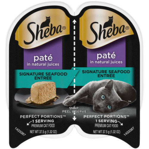 Sheba Cat Food, Premium, Signature Seafood Entree, Pate, in Natural Juices