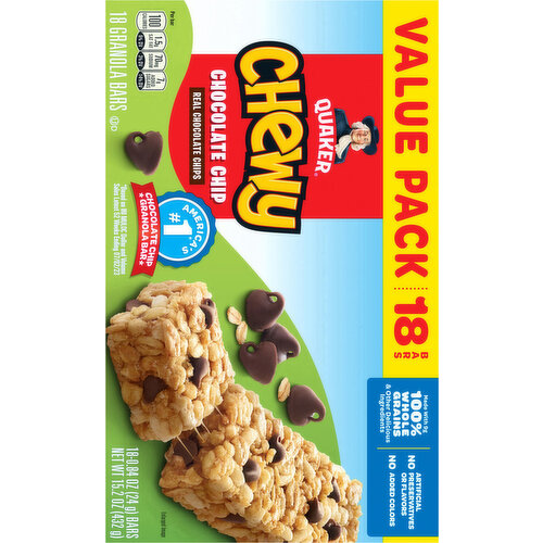 Quaker Granola Bars, Chocolate Chip, Chewy