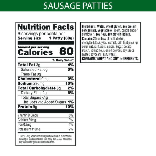 MorningStar Farms Meatless Sausage Patties, Original - Smart MorningStar Farms Meatless Sausage Patties, Original - Smart