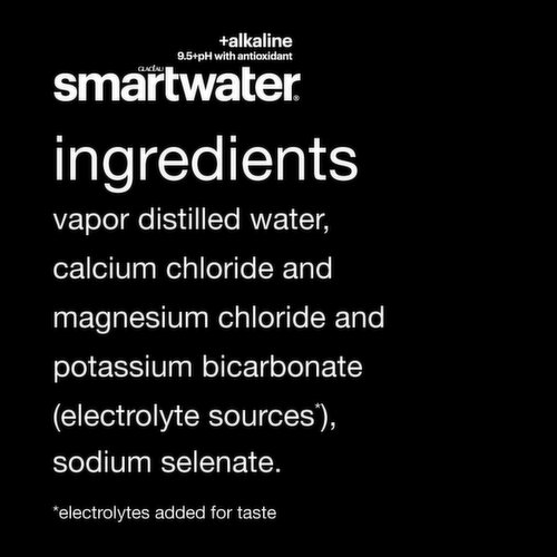 smartwater Alkaline With Antioxidant Ionized Electrolyte Vapor-Distilled Water Bottles