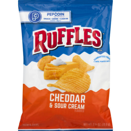 Ruffles Potato Chips, Cheddar & Sour Cream Flavored