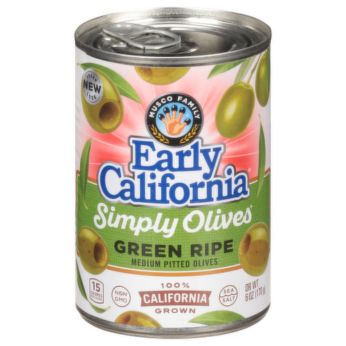 Early California Olives, Green Ripe, Medium Pitted