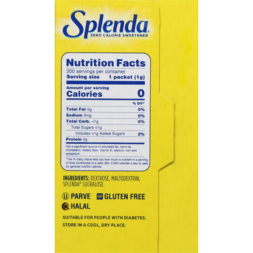 Splenda Sweetener, Zero Calorie