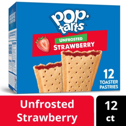 Pop-Tarts Toaster Pastries, Unfrosted Strawberry