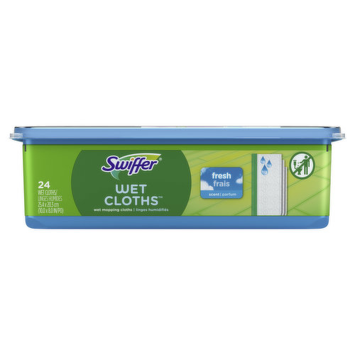 Swiffer Swiffer Sweeper Wet Mopping Cloth Refills, Fresh Scent, 24 count