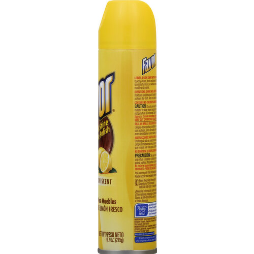 Favor Furniture Polish, Brilliant Shine, Fresh Lemon Scent