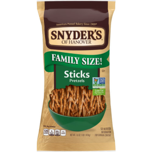 Snyders Pretzels, Sticks, Family Size!