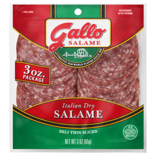 Gallo Salame, Italian Dry, Deli Thin Sliced