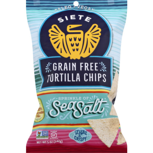 Siete Tortilla Chips, Grain Free, Sea Salt