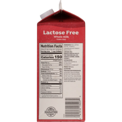 First Street Milk, Lactose Free, Whole