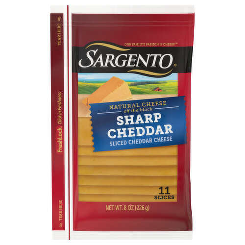 Sargento Sliced Cheese, Natural, Sharp Cheddar