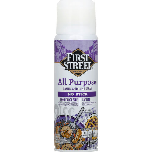 First Street Baking & Grilling Spray, No Stick, All Purpose