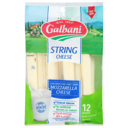 Galbani String Cheese, Mozzarella, Low Moisture Part Skim