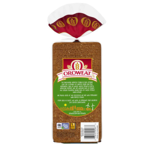 Oroweat Organic Whole Wheat Thin Sliced Bread, 20 oz