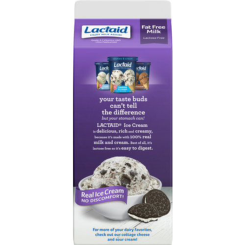 Lactaid Milk, Fat Free, Lactose Free