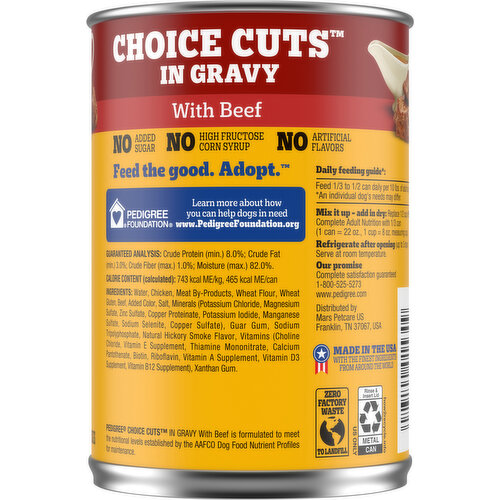 Pedigree Food for Dogs, with Beef, Choice Cuts in Gravy