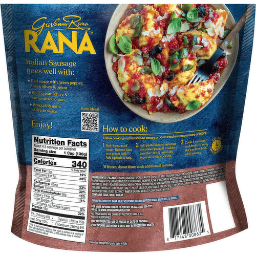 Rana Ravioli, Italian Sausage, Family Size