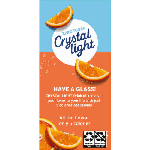 Crystal Light Zero Sugar Packets Classic Orange Drink Mix