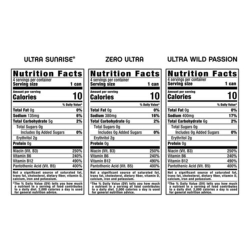 Monster Zero Sugar Ultra Sunrise/Zero Ultra/Ultra Wild Passion Energy Drink Variety Pack