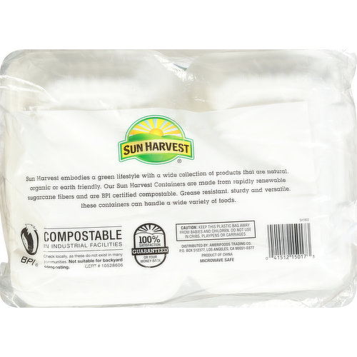 Sun Harvest Sandwich Containers, Large