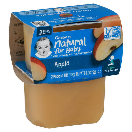 Gerber Apple, Sitter 2nd Foods, 2 Pack