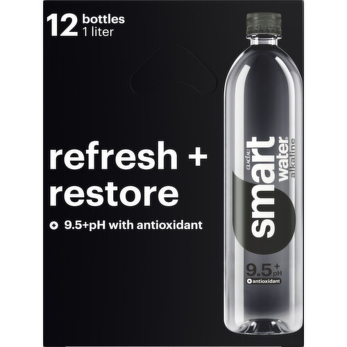 smartwater Alkaline With Antioxidant Ionized Electrolyte Vapor-Distilled Water Bottles