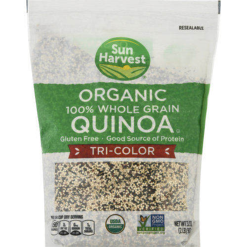 Sun Harvest Quinoa, Organic, 100% Whole Grain, Tri-Color