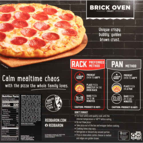 Red Baron Pizza, Brick Oven Crust, Pepperoni