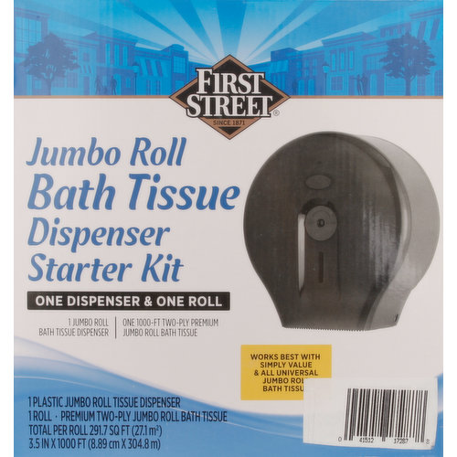 First Street Dispenser Starter Kit, Bath Tissue, Jumbo Roll