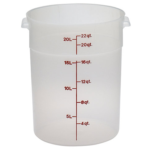 Cambro Round Translucent Food Container 22qt