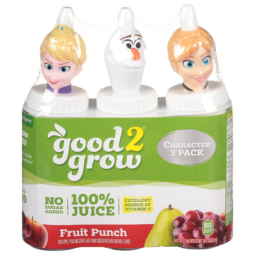 good2grow 100% Juice, Fruit Punch, Character 3 Pack