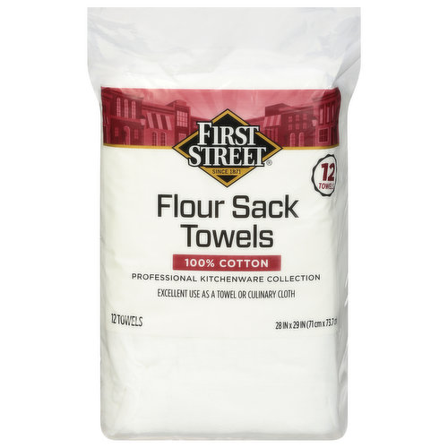 First Street Flour Sack Towels, 100% Cotton